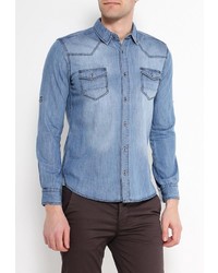 Мужская голубая джинсовая рубашка от Frank NY