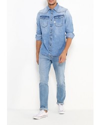 Мужская голубая джинсовая рубашка от G Star