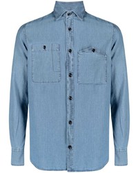 Мужская голубая джинсовая рубашка от Glanshirt