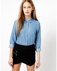 Женская голубая джинсовая рубашка от Jdy