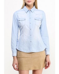 Женская голубая джинсовая рубашка от Jennyfer