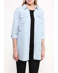 Женская голубая джинсовая рубашка от Jennyfer