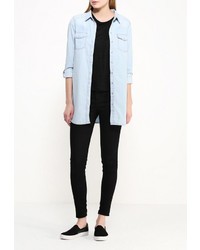 Женская голубая джинсовая рубашка от Jennyfer