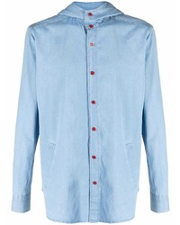 Мужская голубая джинсовая рубашка от Kiton