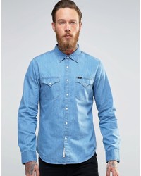 Мужская голубая джинсовая рубашка от Lee