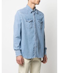 Мужская голубая джинсовая рубашка от Eleventy