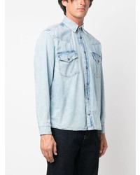 Мужская голубая джинсовая рубашка от BOSS
