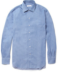 Мужская голубая джинсовая рубашка от Loro Piana