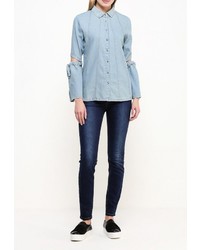 Женская голубая джинсовая рубашка от LOST INK
