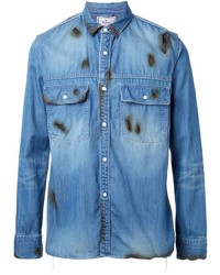 Мужская голубая джинсовая рубашка от Miharayasuhiro