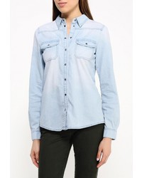 Женская голубая джинсовая рубашка от More&amp;More
