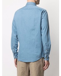 Мужская голубая джинсовая рубашка от Deperlu