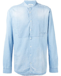 Мужская голубая джинсовая рубашка от Paolo Pecora