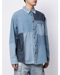 Мужская голубая джинсовая рубашка от FIVE CM