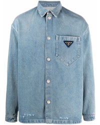 Мужская голубая джинсовая рубашка от Prada