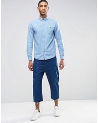 Мужская голубая джинсовая рубашка от Pull&Bear