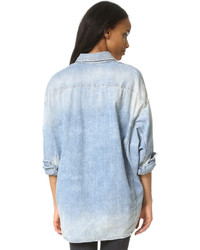 Женская голубая джинсовая рубашка от R 13