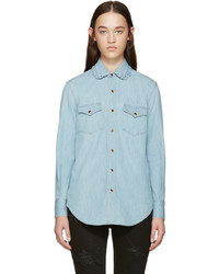 Женская голубая джинсовая рубашка от Saint Laurent
