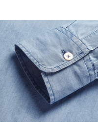 Мужская голубая джинсовая рубашка от Canali
