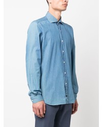 Мужская голубая джинсовая рубашка от Fay