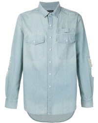 Мужская голубая джинсовая рубашка от Stampd
