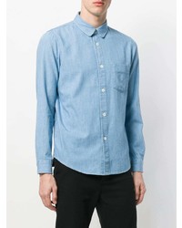 Мужская голубая джинсовая рубашка от A.P.C.