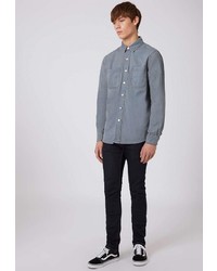 Мужская голубая джинсовая рубашка от Topman