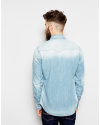 Мужская голубая джинсовая рубашка от True Religion
