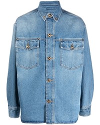Мужская голубая джинсовая рубашка от Versace