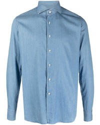 Мужская голубая джинсовая рубашка от Xacus