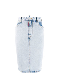 Голубая джинсовая юбка-карандаш от Dsquared2