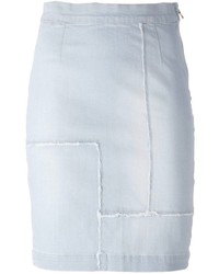 Голубая джинсовая юбка-карандаш от Frame Denim
