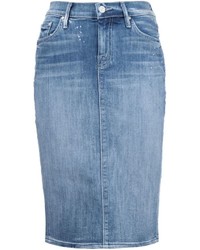 Голубая джинсовая юбка-карандаш от Mother