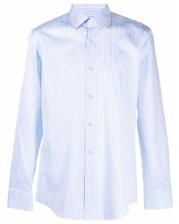 Мужская голубая классическая рубашка в вертикальную полоску от BOSS HUGO BOSS