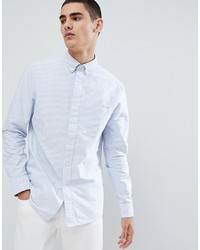 Мужская голубая классическая рубашка в вертикальную полоску от Calvin Klein