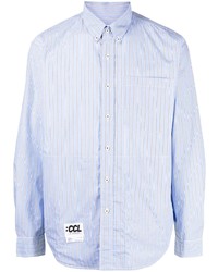 Мужская голубая классическая рубашка в вертикальную полоску от Chocoolate