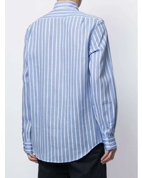 Мужская голубая классическая рубашка в вертикальную полоску от Ralph Lauren Purple Label