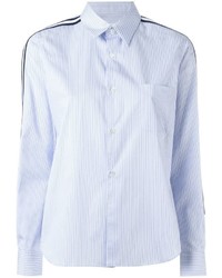 Женская голубая классическая рубашка в вертикальную полоску от Comme des Garcons