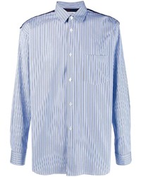 Мужская голубая классическая рубашка в вертикальную полоску от Comme Des Garcons SHIRT