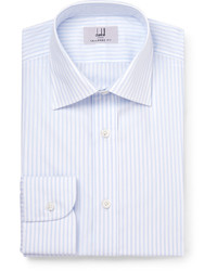 Мужская голубая классическая рубашка в вертикальную полоску от Dunhill