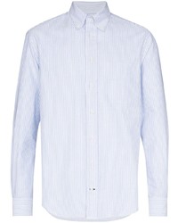 Мужская голубая классическая рубашка в вертикальную полоску от Gitman Vintage
