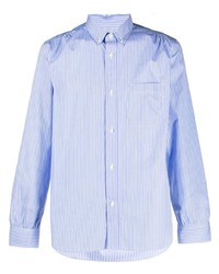 Мужская голубая классическая рубашка в вертикальную полоску от Junya Watanabe MAN