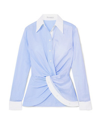 Женская голубая классическая рубашка в вертикальную полоску от JW Anderson