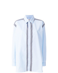 Женская голубая классическая рубашка в вертикальную полоску от Maison Margiela
