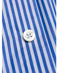 Мужская голубая классическая рубашка в вертикальную полоску от Maison Margiela