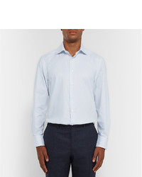 Мужская голубая классическая рубашка в горошек от Canali
