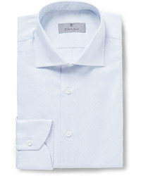 Мужская голубая классическая рубашка в горошек от Canali