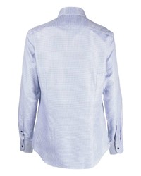 Мужская голубая классическая рубашка в клетку от Corneliani
