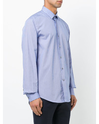 Мужская голубая классическая рубашка в клетку от Lanvin