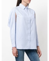 Женская голубая классическая рубашка в клетку от Jovonna